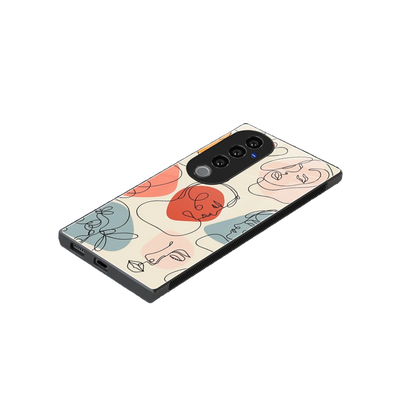Many Faces Yellow stylish phone case for vivo v40 pro | glossy glass and slim fit