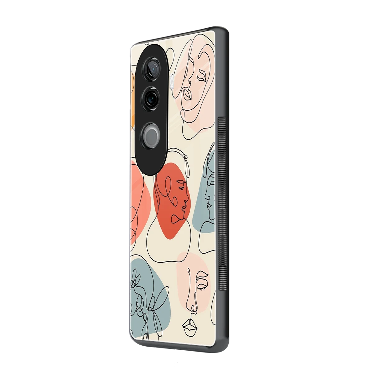 Many Faces Yellow vivo v40e mobile cover | shockproof glass phone case