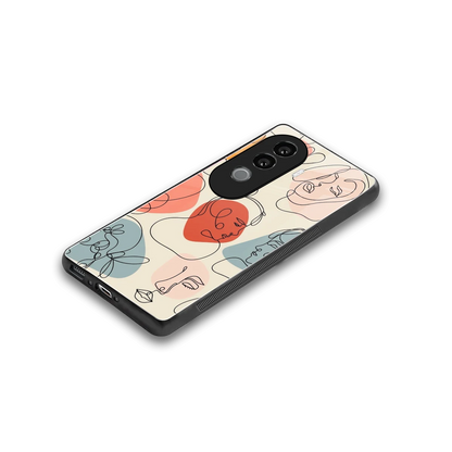 Many Faces Yellow stylish phone case for vivo v40e | glossy glass and slim fit