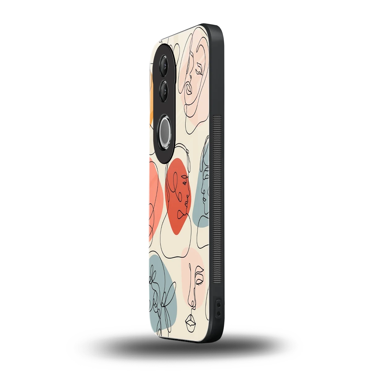 Many Faces Yellow vivo v50 mobile cover | shockproof glass phone case