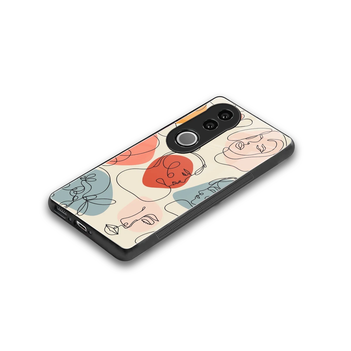 Many Faces Yellow stylish phone case for vivo v50 | glossy glass and slim fit