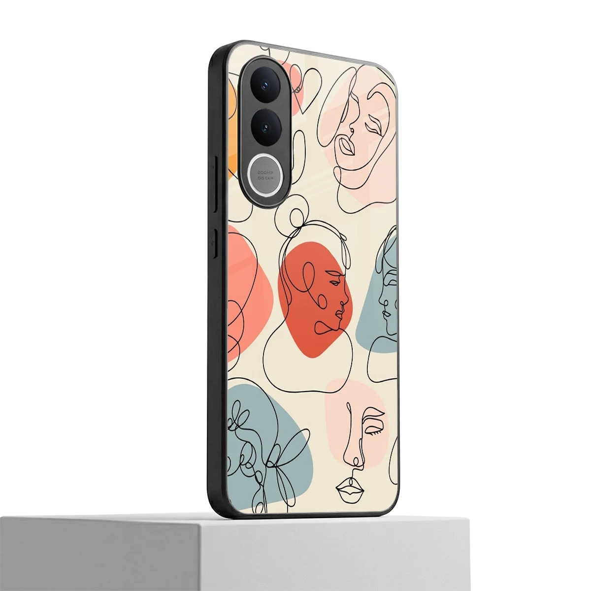 Many Faces Yellow vivo v70 fe mobile cover | shockproof glass phone case