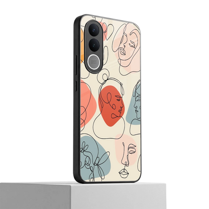 Many Faces Yellow vivo v70 fe mobile cover | shockproof glass phone case