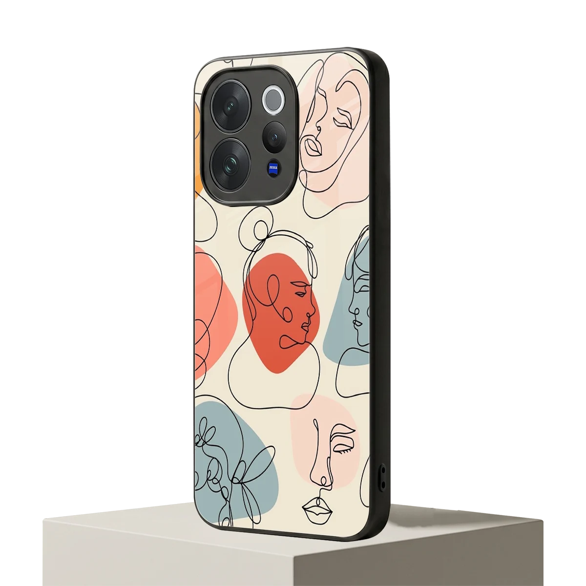 Many Faces Yellow vivo v70 elite mobile cover | shockproof glass phone case