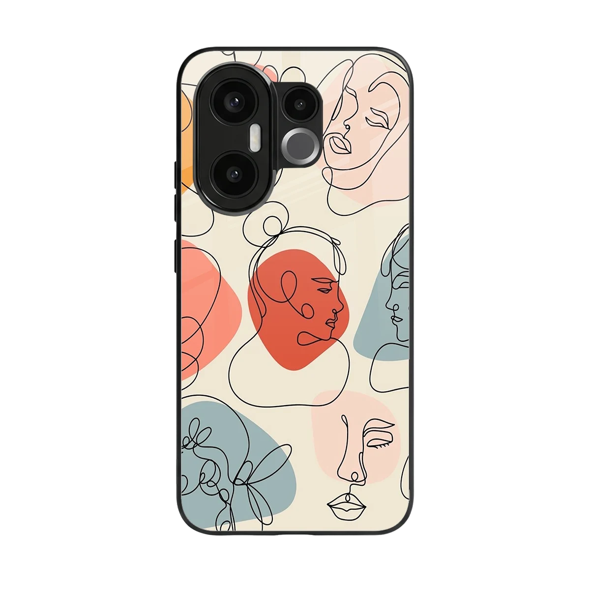 Many Faces Yellow back phone cover | glass case for vivo x200 fe