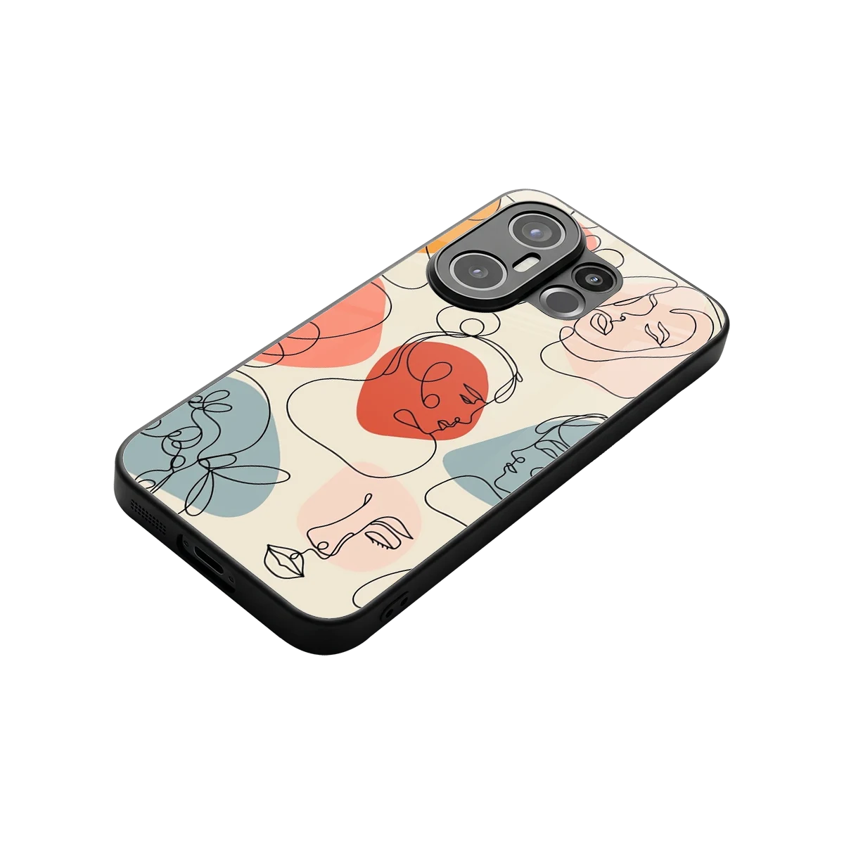 Many Faces Yellow stylish phone case for vivo x200 fe | glossy glass and slim fit