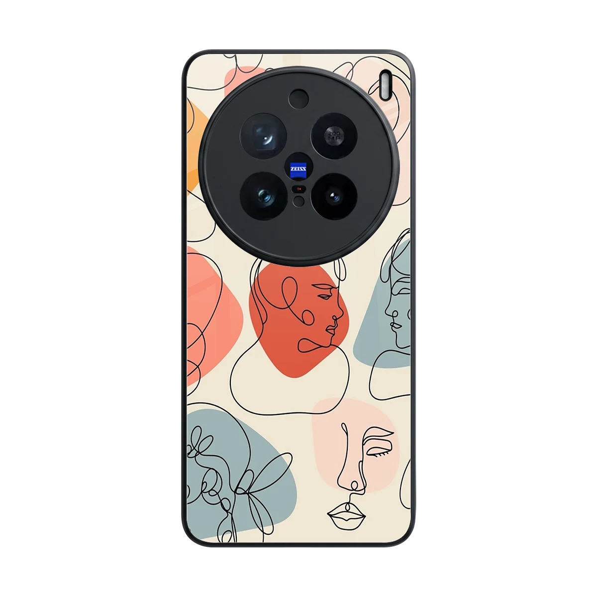 Many Faces Yellow back phone cover | glass case for vivo x200 pro