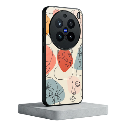 Many Faces Yellow vivo x200 pro mobile cover | shockproof glass phone case