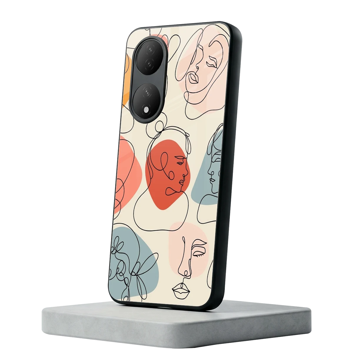 Many Faces Yellow Vivo-y100 mobile cover | shockproof glass phone case