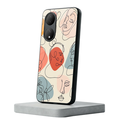 Many Faces Yellow Vivo-y100 mobile cover | shockproof glass phone case