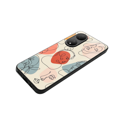 Many Faces Yellow stylish phone case for Vivo-y100 | glossy glass and slim fit