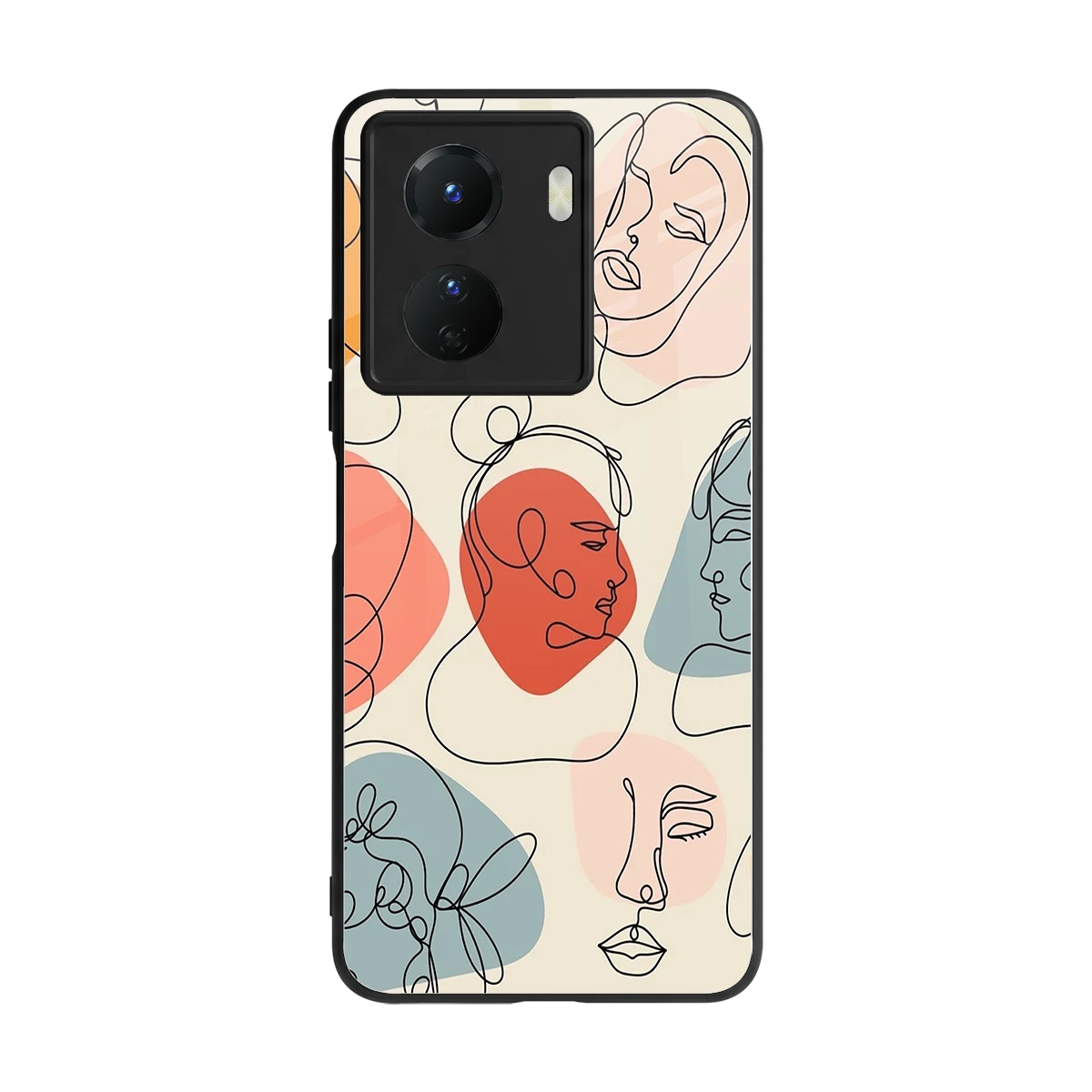 Many Faces Yellow back phone cover | glass case for vivo y16