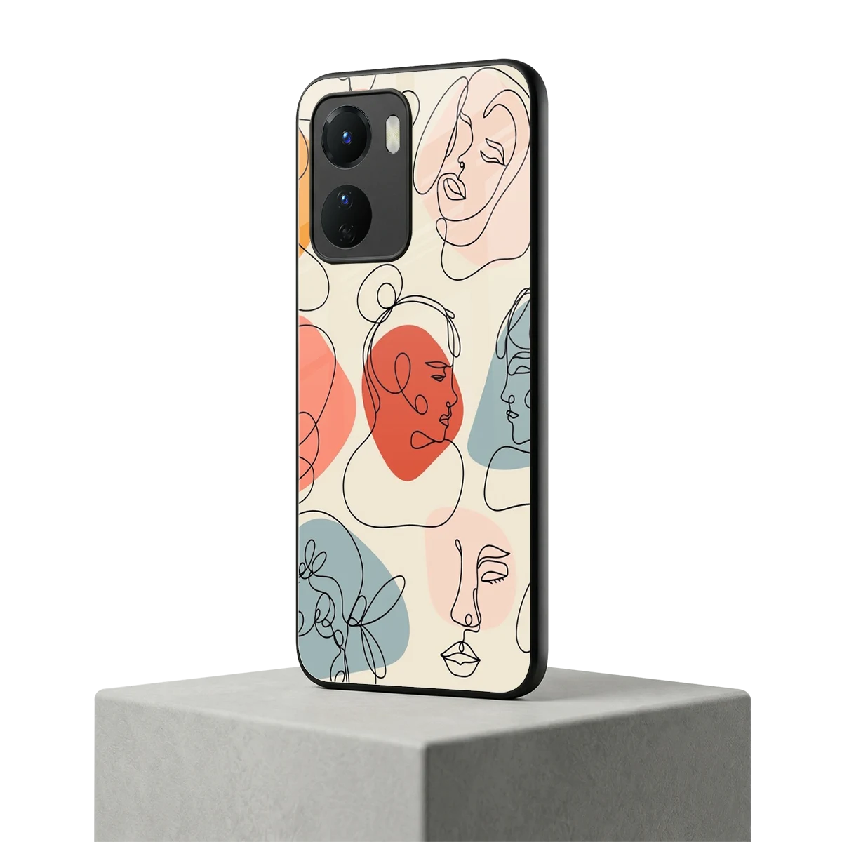 Many Faces Yellow vivo y16 mobile cover | shockproof glass phone case