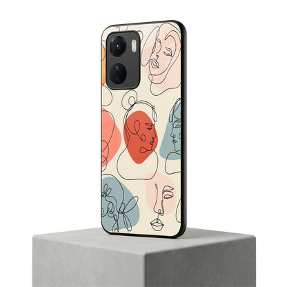 Many Faces Yellow vivo y16 mobile cover | shockproof glass phone case