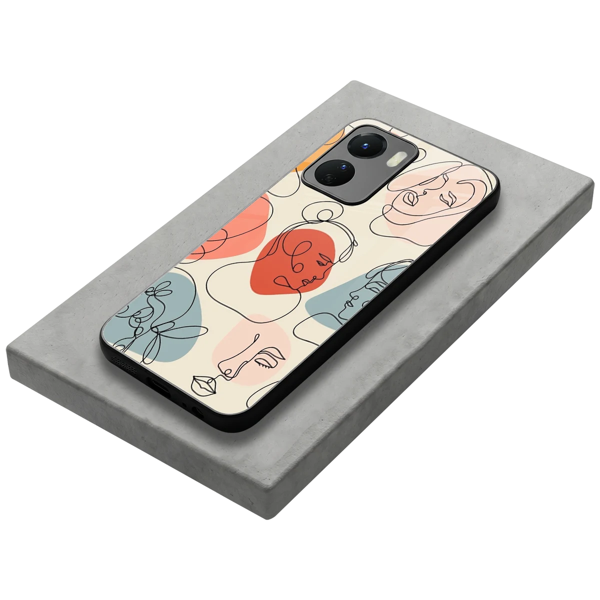 Many Faces Yellow stylish phone case for vivo y16 | glossy glass and slim fit