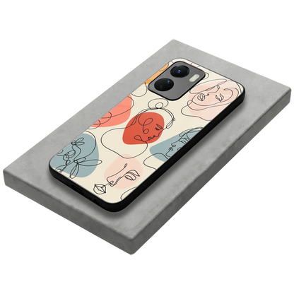 Many Faces Yellow stylish phone case for vivo y16 | glossy glass and slim fit