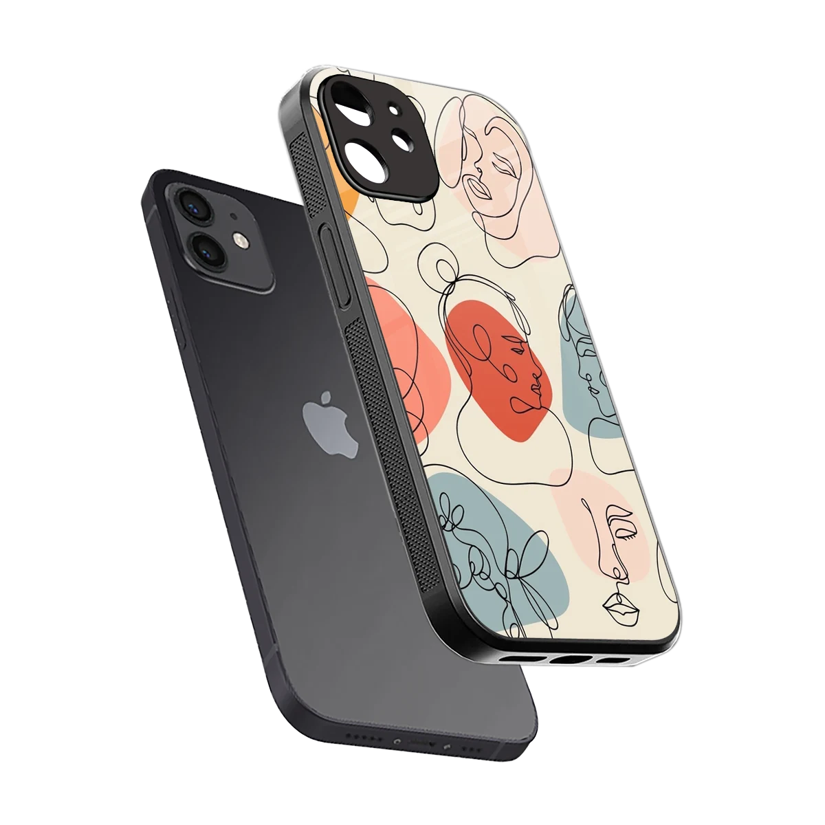 Many Faces Yellow sleek iphone 11 cover with tempered glass back and TPU edges