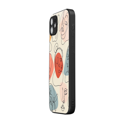 Many Faces Yellow iphone 11 mobile cover | shockproof glass phone case
