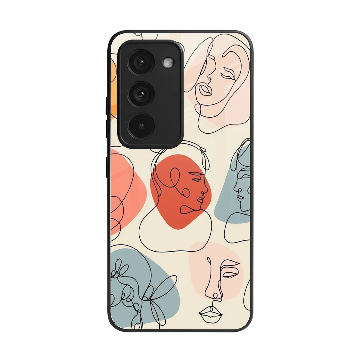 Many Faces Yellow back phone cover | glass case for redmi 15 5g