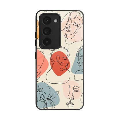 Many Faces Yellow back phone cover | glass case for redmi 15 5g