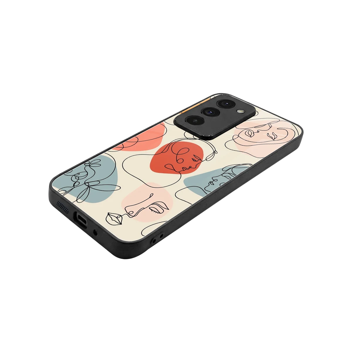 Many Faces Yellow stylish phone case for redmi 15 5g | glossy glass and slim fit