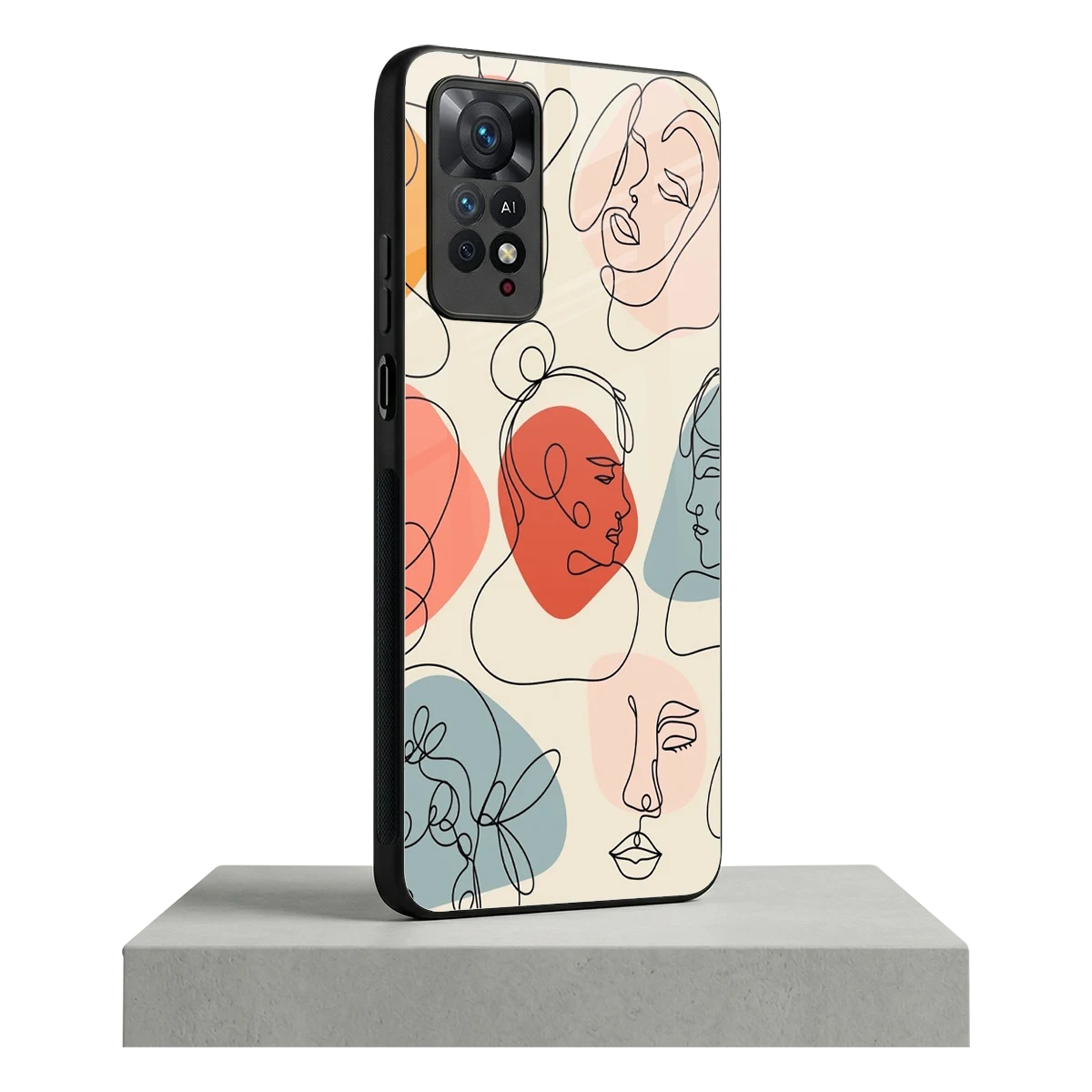 Many Faces Yellow redmi note 11 pro mobile cover | shockproof glass phone case