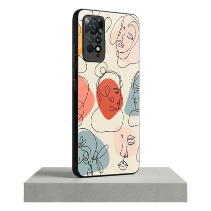 Many Faces Yellow redmi note 11 pro mobile cover | shockproof glass phone case