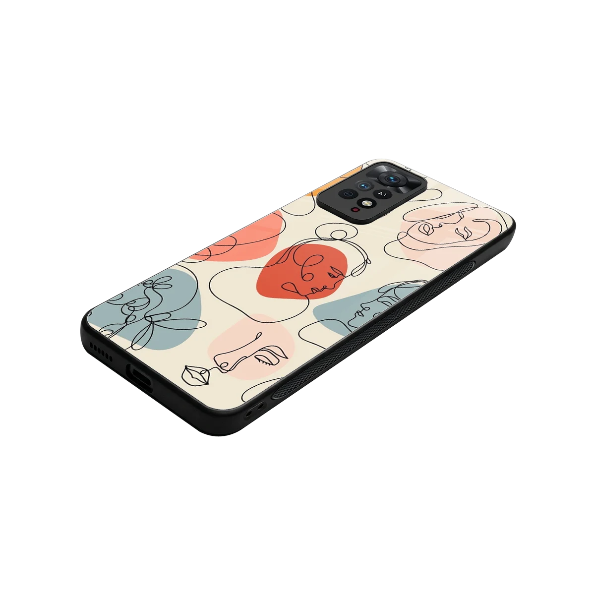 Many Faces Yellow stylish phone case for redmi note 11 pro | glossy glass and slim fit