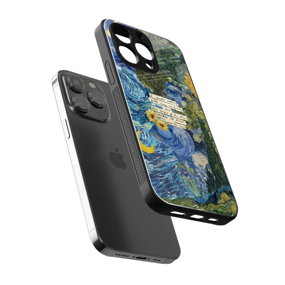 Masterpiece sleek iphone 13 pro cover with tempered glass back and TPU edges