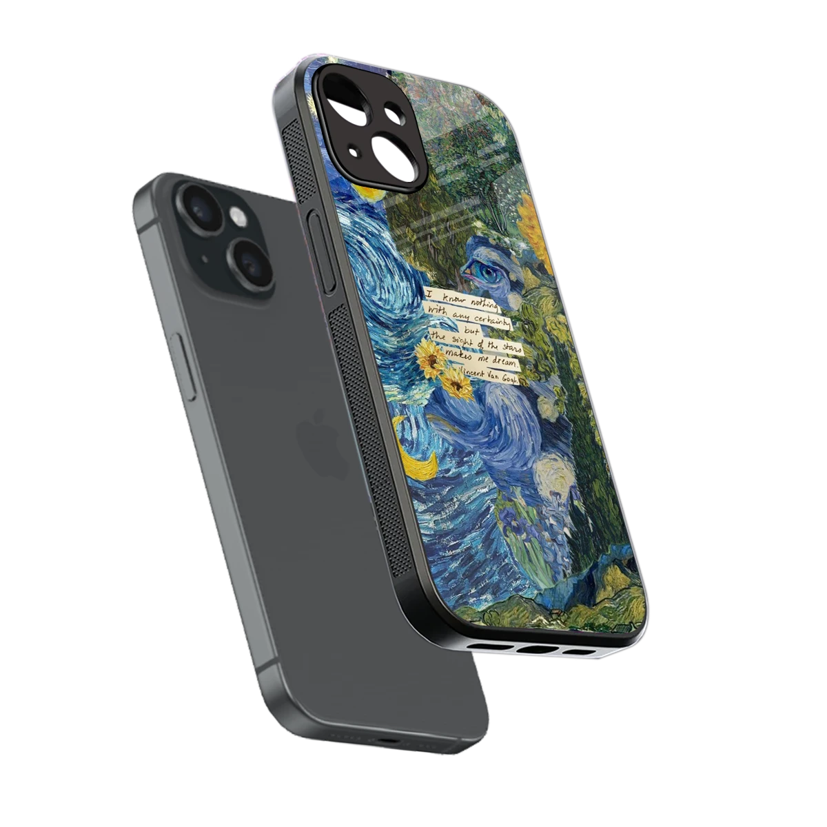 Masterpiece sleek iphone 13 cover with tempered glass back and TPU edges