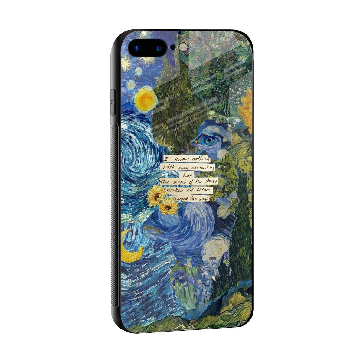 Masterpiece sleek iphone 8 plus cover with tempered glass back and TPU edges