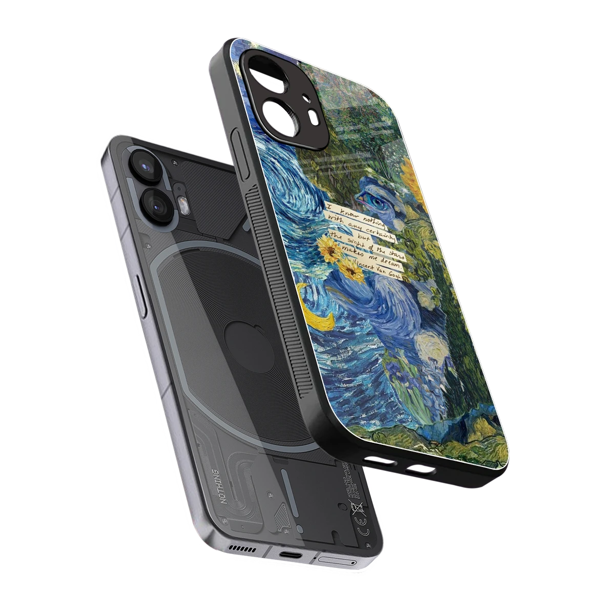 Masterpiece sleek nothing phone 2 cover with tempered glass back and TPU edges