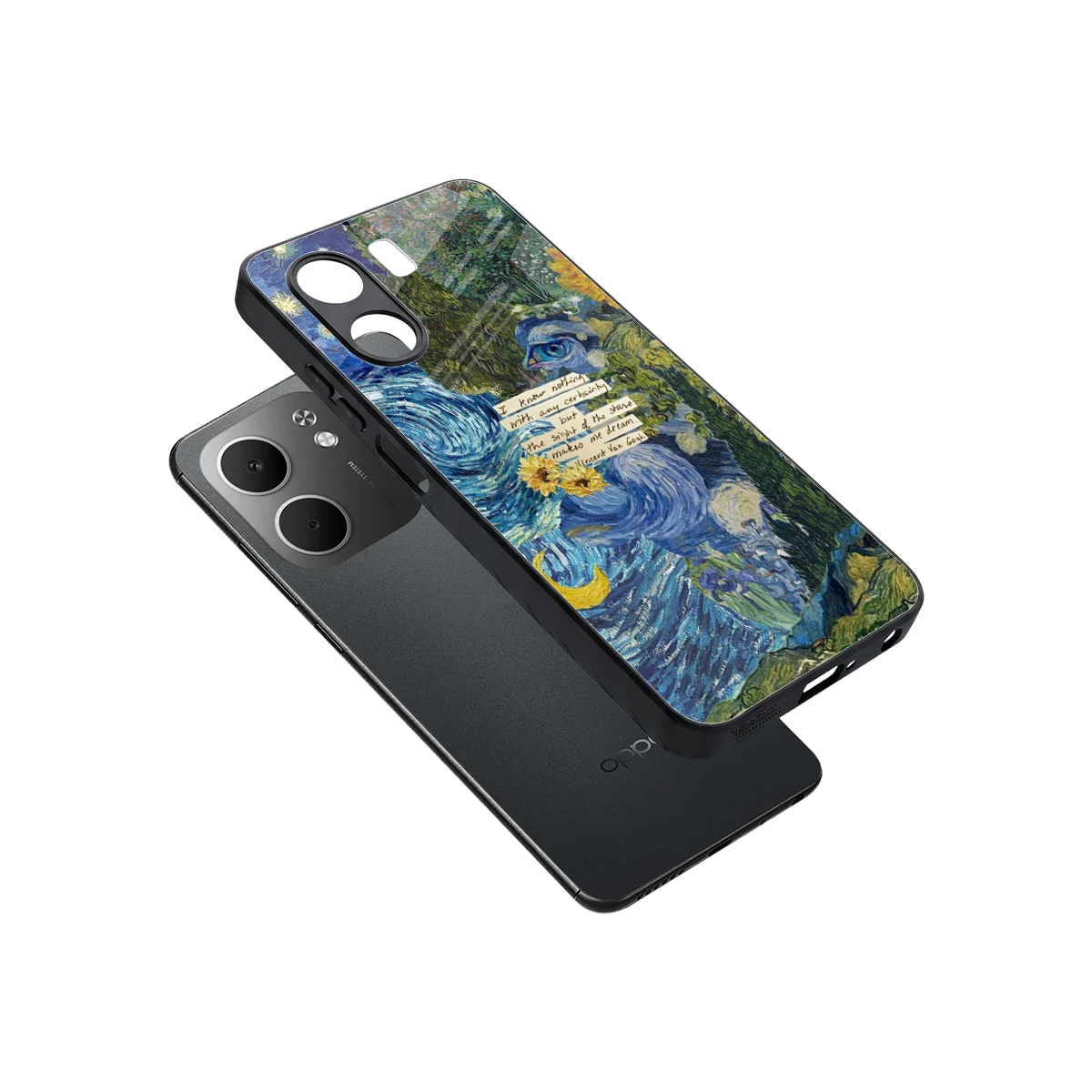 Masterpiece sleek oppo a5x 5g cover with tempered glass back and TPU edges