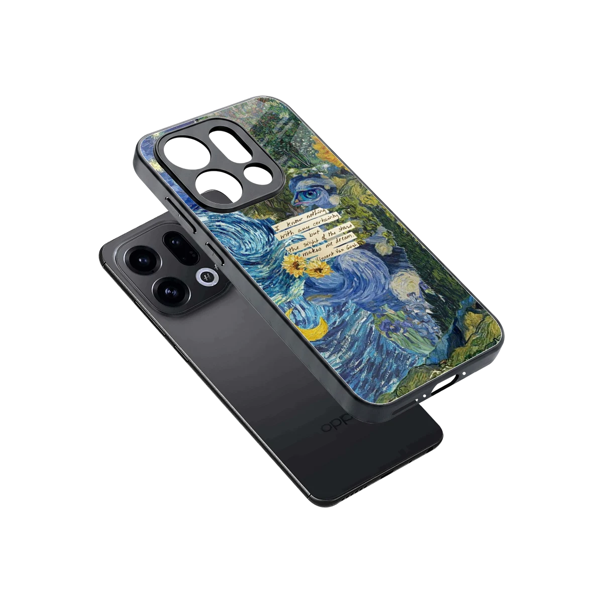Masterpiece sleek oppo find x9 cover with tempered glass back and TPU edges