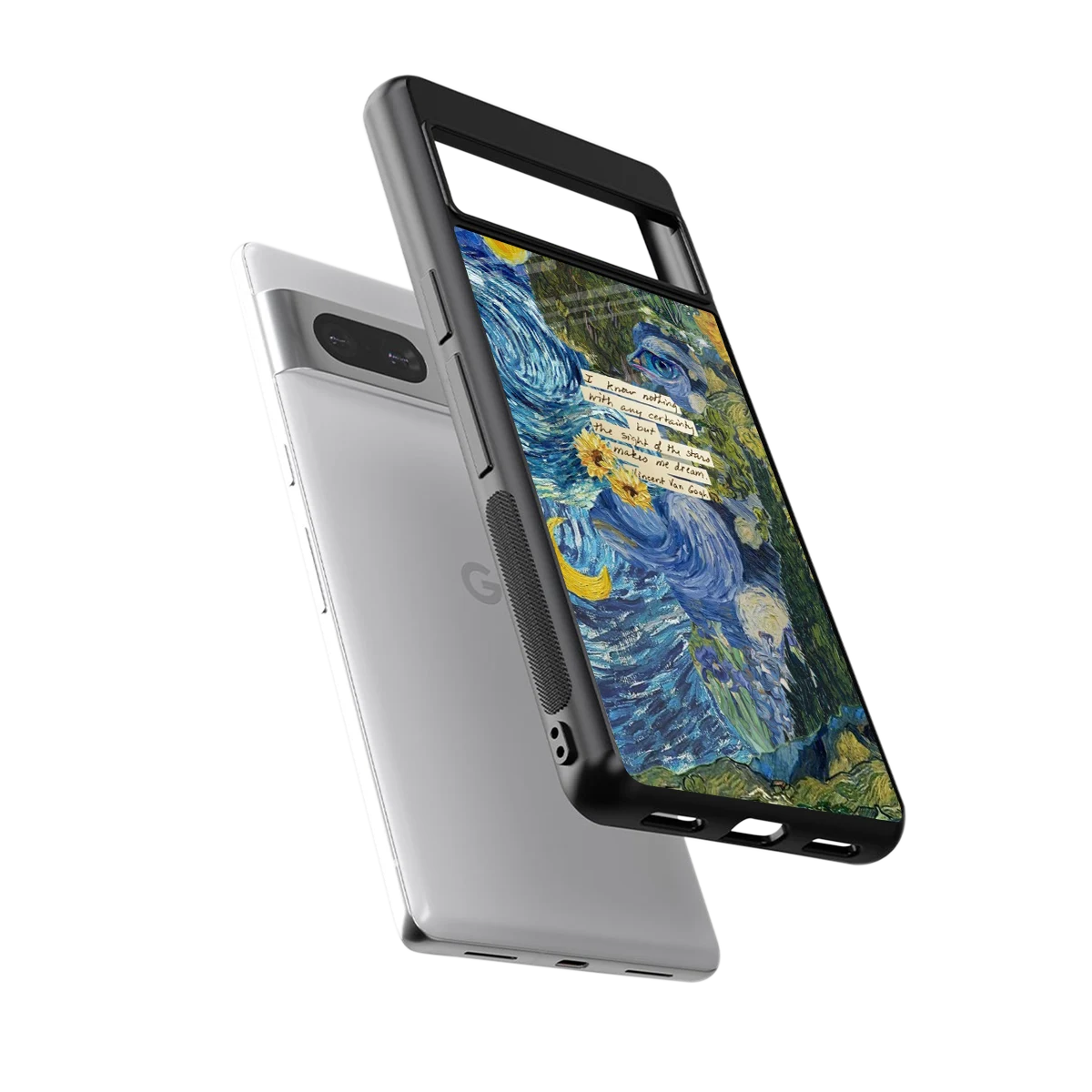 Masterpiece sleek google pixel 7a cover with tempered glass back and TPU edges