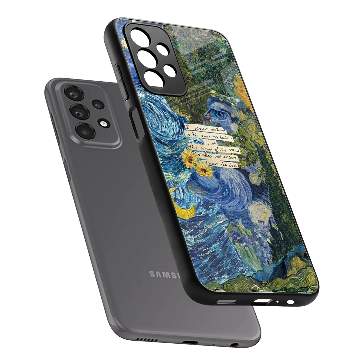 Masterpiece sleek samsung galaxy a23 cover with tempered glass back and TPU edges