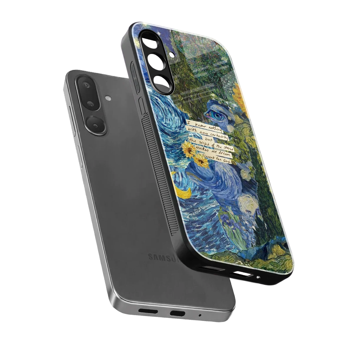 Masterpiece sleek samsung galaxy m56 5g cover with tempered glass back and TPU edges
