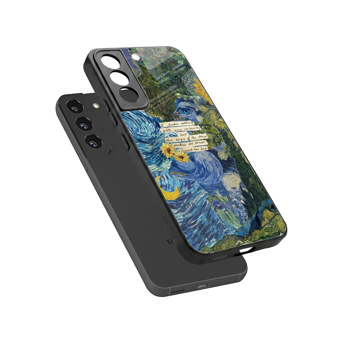 Masterpiece sleek samsung galaxy s22 cover with tempered glass back and TPU edges