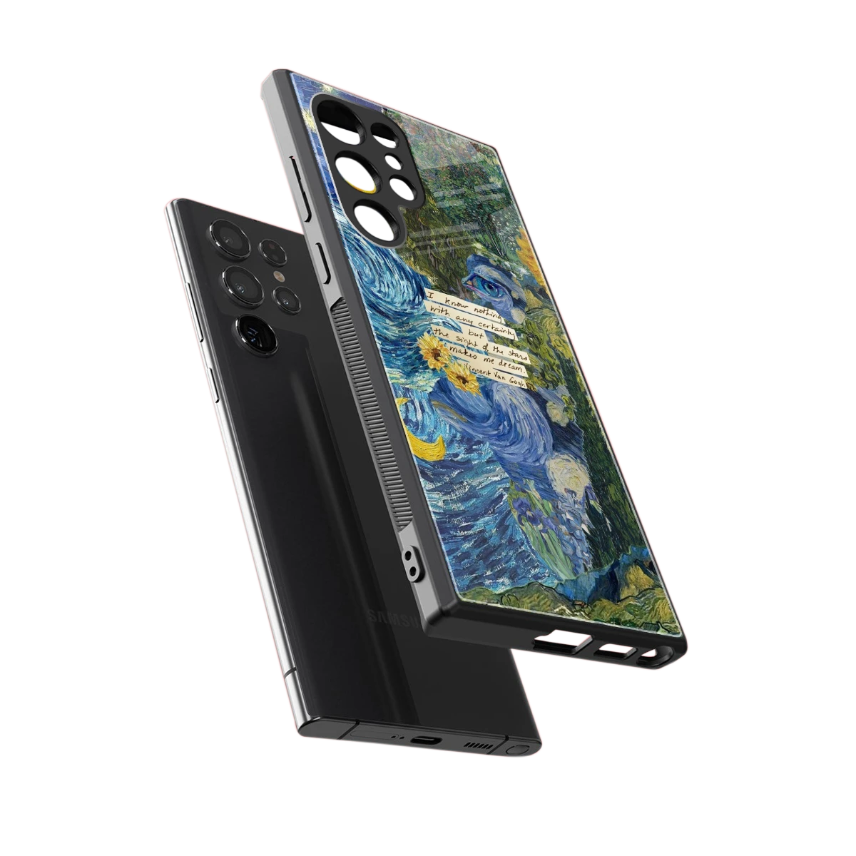 Masterpiece sleek samsung galaxy s23 ultra cover with tempered glass back and TPU edges