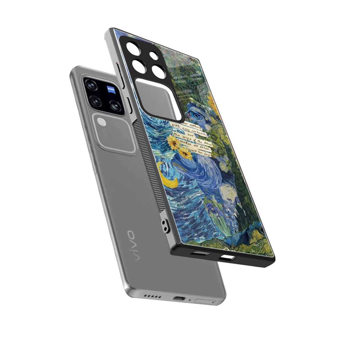Masterpiece sleekvivo v30 pro cover with tempered glass back and TPU edges