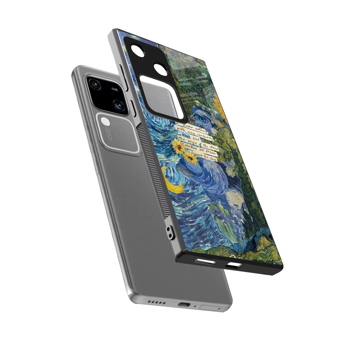 Masterpiece sleek vivo v30 cover with tempered glass back and TPU edges