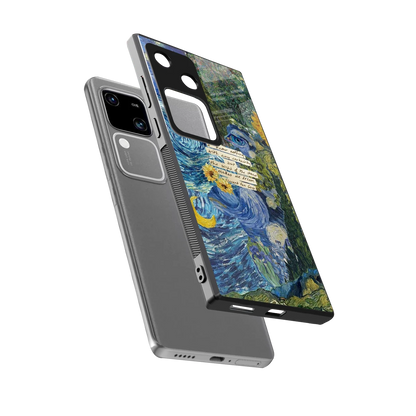Masterpiece sleek vivo v30 cover with tempered glass back and TPU edges