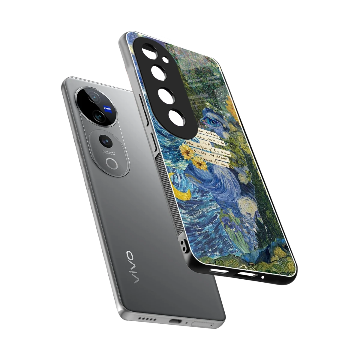 Masterpiece sleek vivo v40 pro cover with tempered glass back and TPU edges