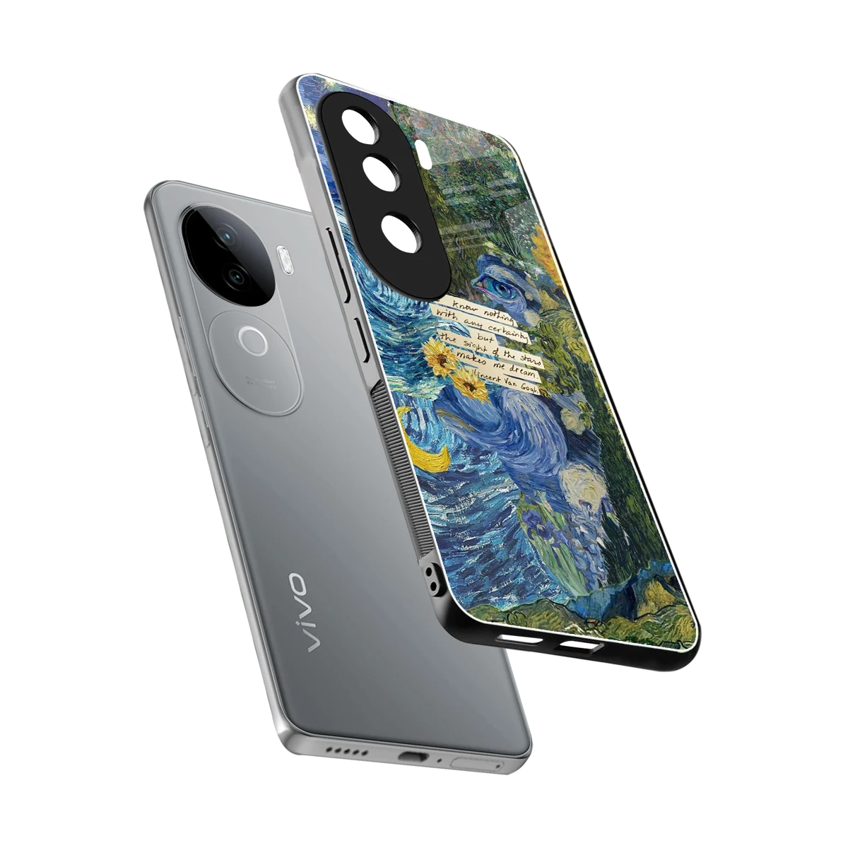 Masterpiece sleek vivo v40e cover with tempered glass back and TPU edges