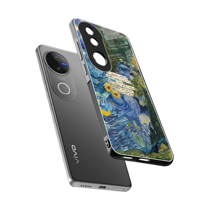 Masterpiece sleek vivo v50 cover with tempered glass back and TPU edges