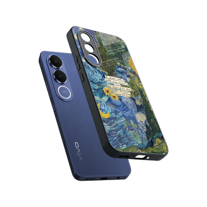 Masterpiece sleek vivo v70 fe cover with tempered glass back and TPU edges