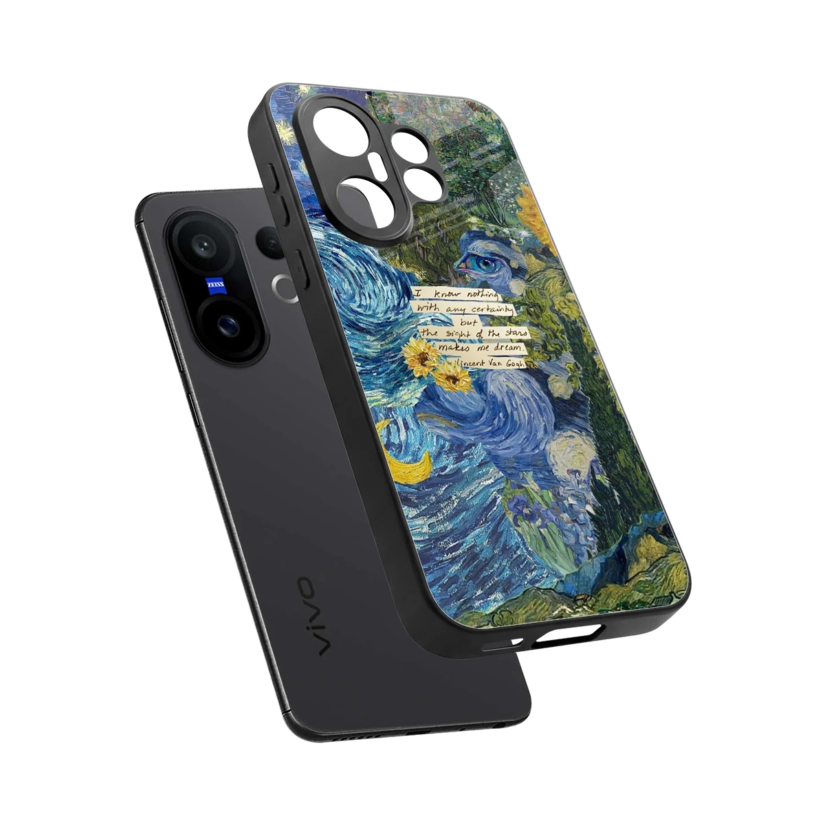 Masterpiece sleek vivo x200 fe cover with tempered glass back and TPU edges