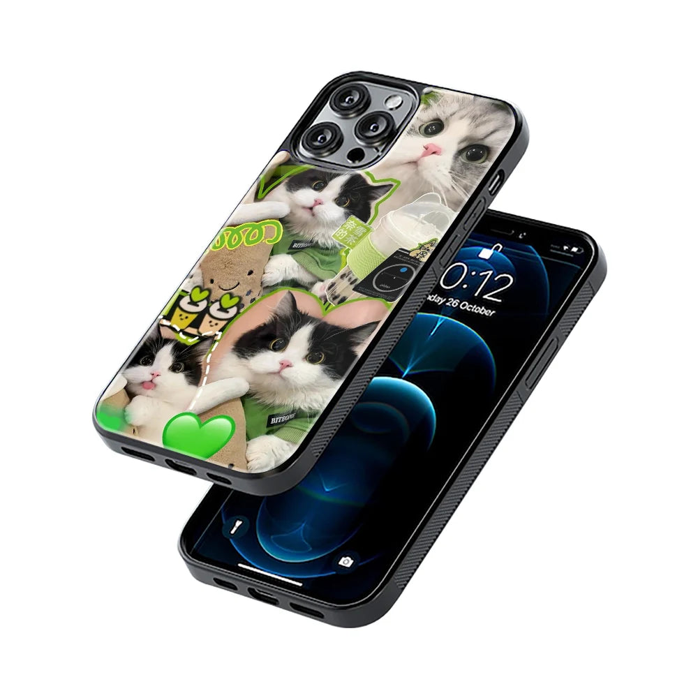 Protective Glass Back Phone Case Compatible with iPhone, Samsung, OnePlus, Pixel & More