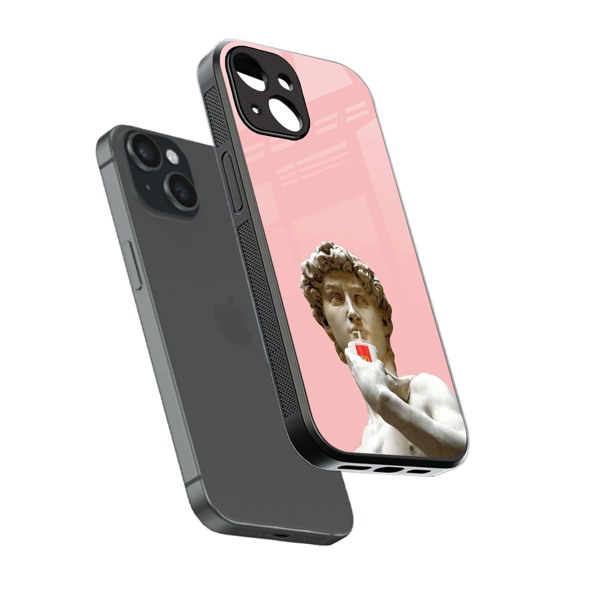 Mc David sleek iphone 14 cover with tempered glass back and TPU edges