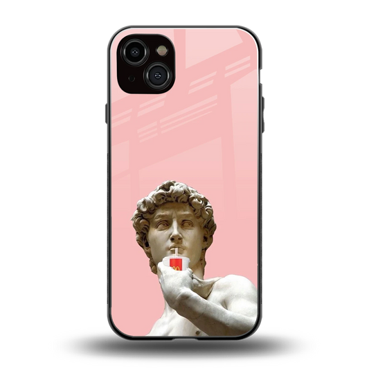 Mc David back phone cover | glass case for iphone 15 plus
